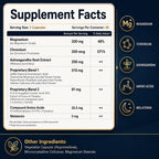 Syloni Night Time Metabolism supplement facts nutrition label detailing melatonin, magnesium, ashwagandha, GABA, and herbal blends