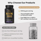 Syloni NMN Supplement 1000mg | 4-in-1 NAD+ Anti-Aging Formula with PQQ, CoQ10 & L-Ergothioneine | 60 Capsules Syloni