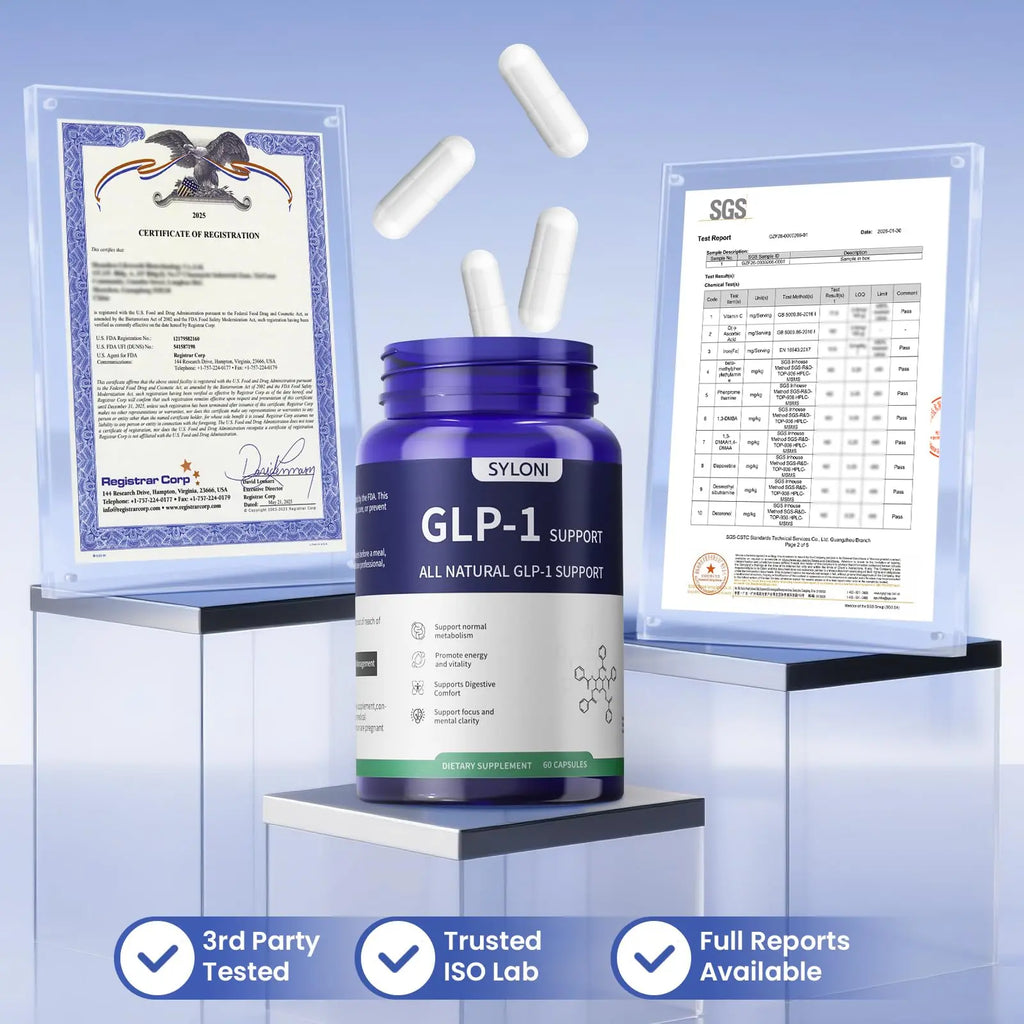 Syloni GLP-1 Natural Weight Management Capsules | Metabolism, Appetite & Energy Support | 60 Capsules Syloni