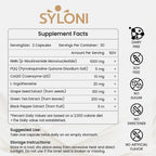 Syloni NMN Supplement 1000mg | 4-in-1 NAD+ Anti-Aging Formula with PQQ, CoQ10 & L-Ergothioneine | 60 Capsules Syloni