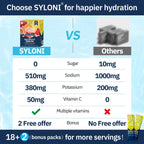 Syloni Electrolyte Powder Sticks | Sugar-Free Hydration Packets with 7 Vitamins & Electrolytes | Keto, Vegan, Gluten-Free | 6 Flavors Syloni